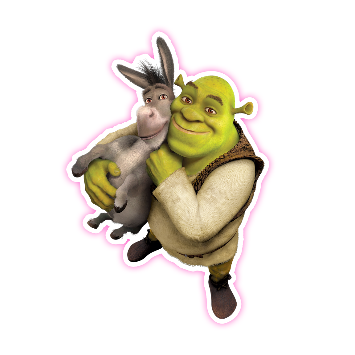 Shrek and Donkey Die Cut Sticker (1323)