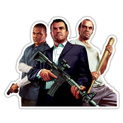GTA 5 Grand Theft Auto V Five Michael Trevor Franklin Die Cut Sticker (1327)
