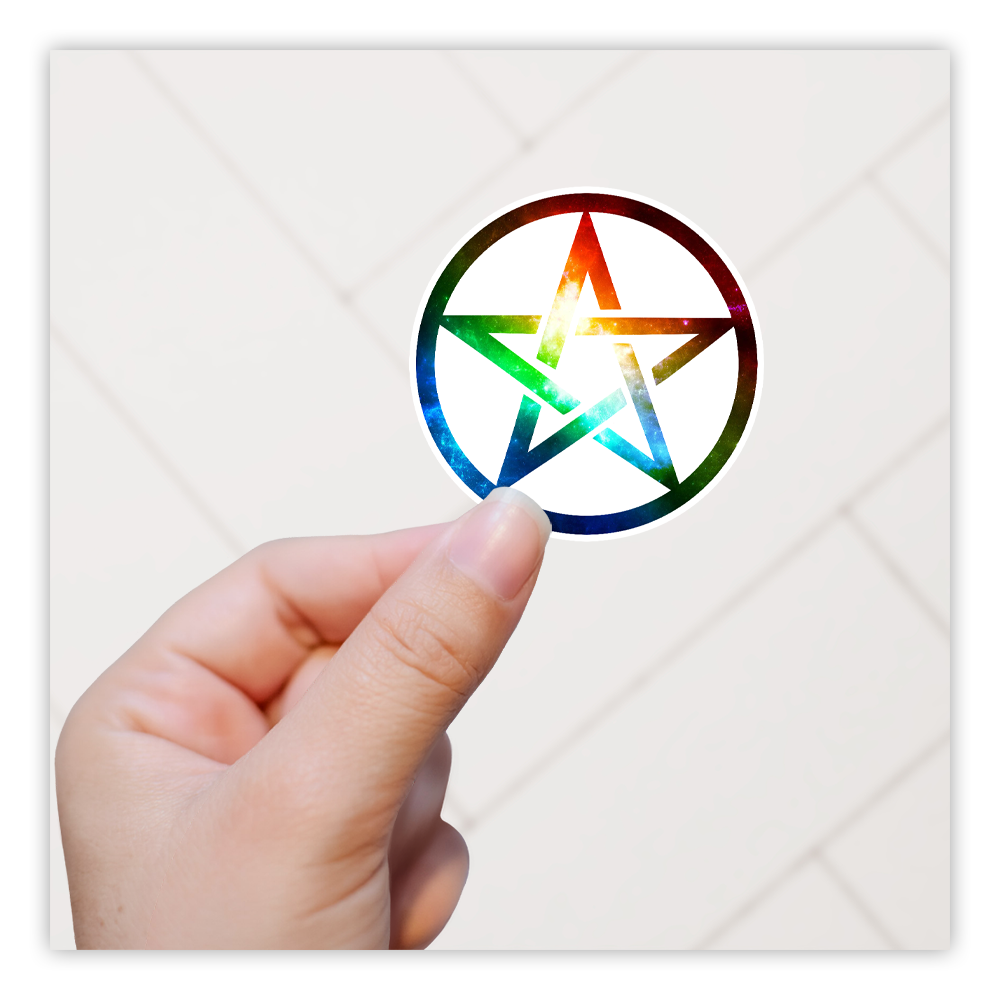 Space Nebula Pentacle Die Cut Sticker (1334)