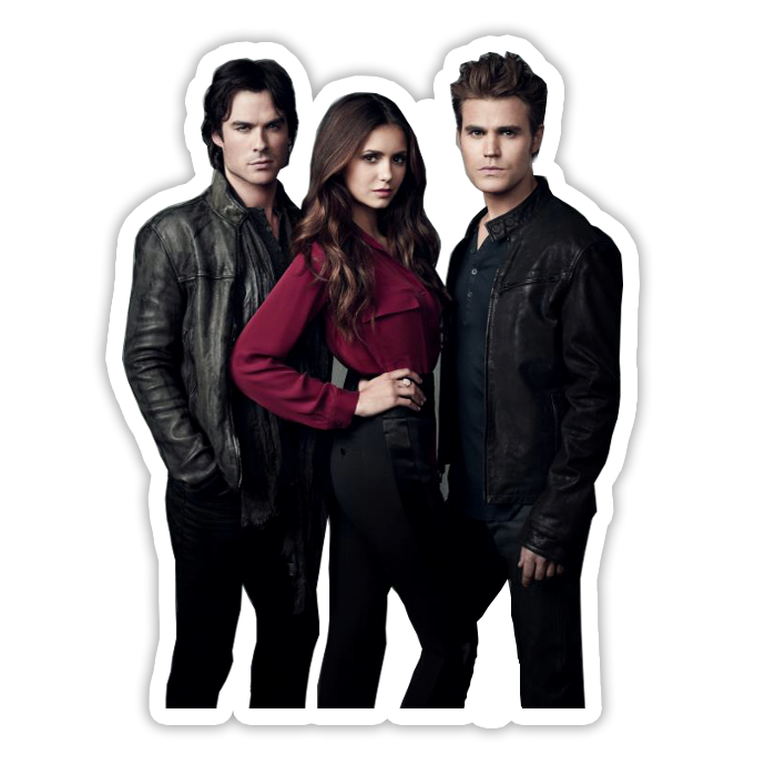 Vampire Diaries Elena Stefan Damon Die Cut Sticker (1374)