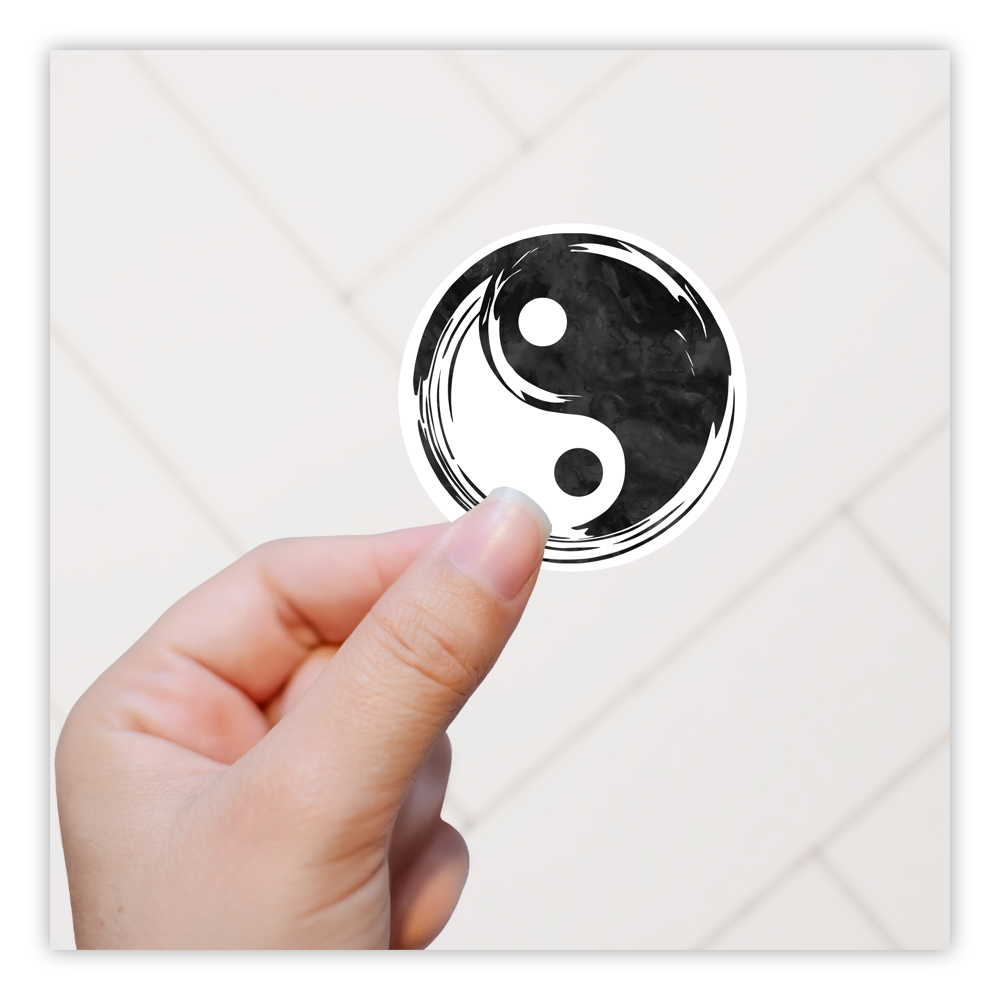 Watercolor Yin Yang Die Cut Sticker (1388)