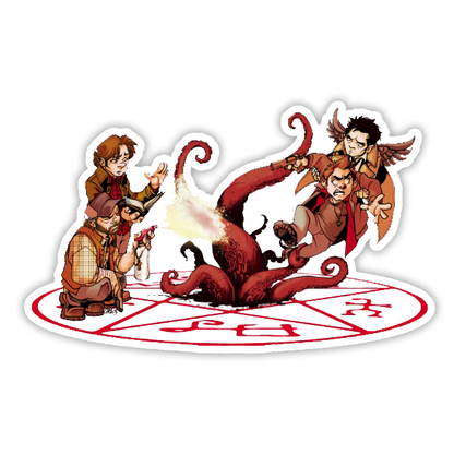 Supernatural Fighting Demons Die Cut Sticker (1400)