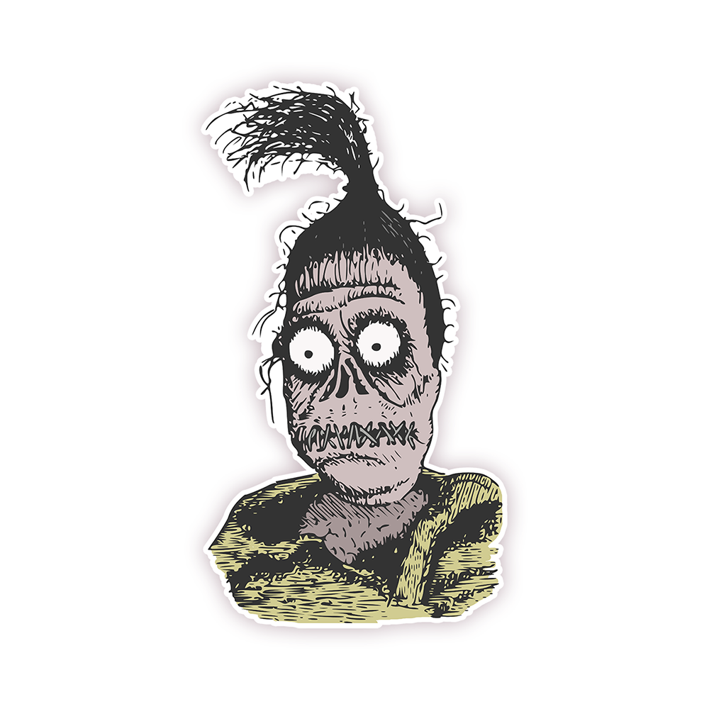 Beetlejuice Shrunken Head Man Die Cut-plakker (143)