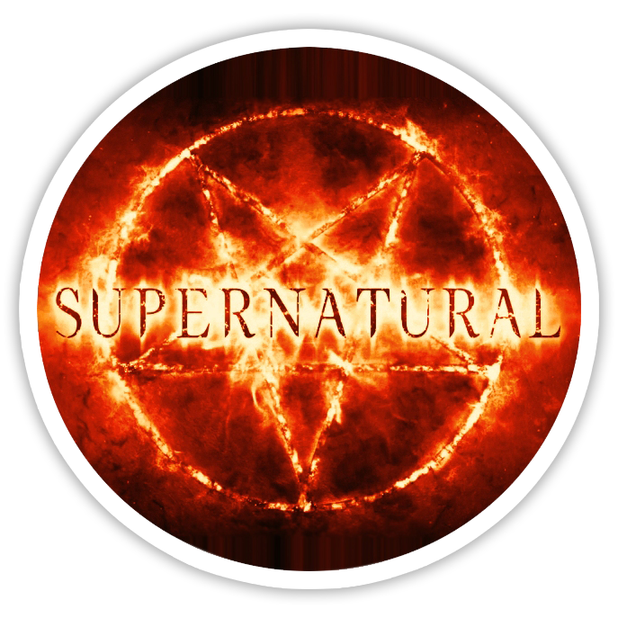 Supernatural Flaming Pentagram Die Cut Sticker (1437)