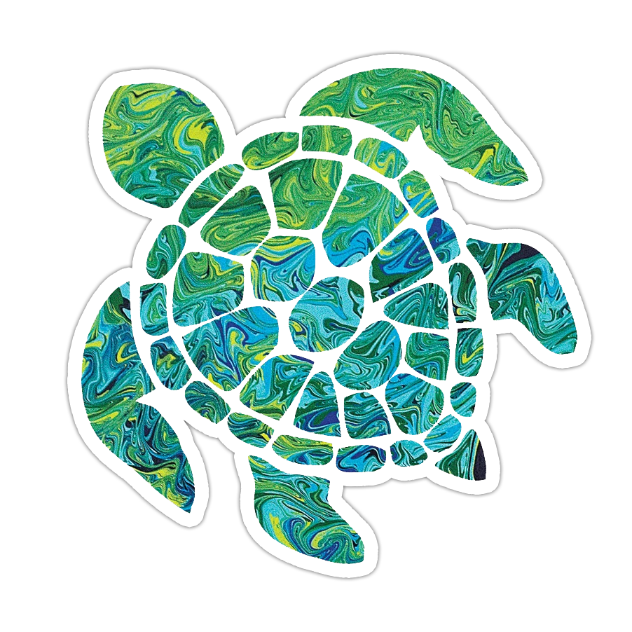 Tie Dyed Sea Turtle Die Cut Sticker (1445)