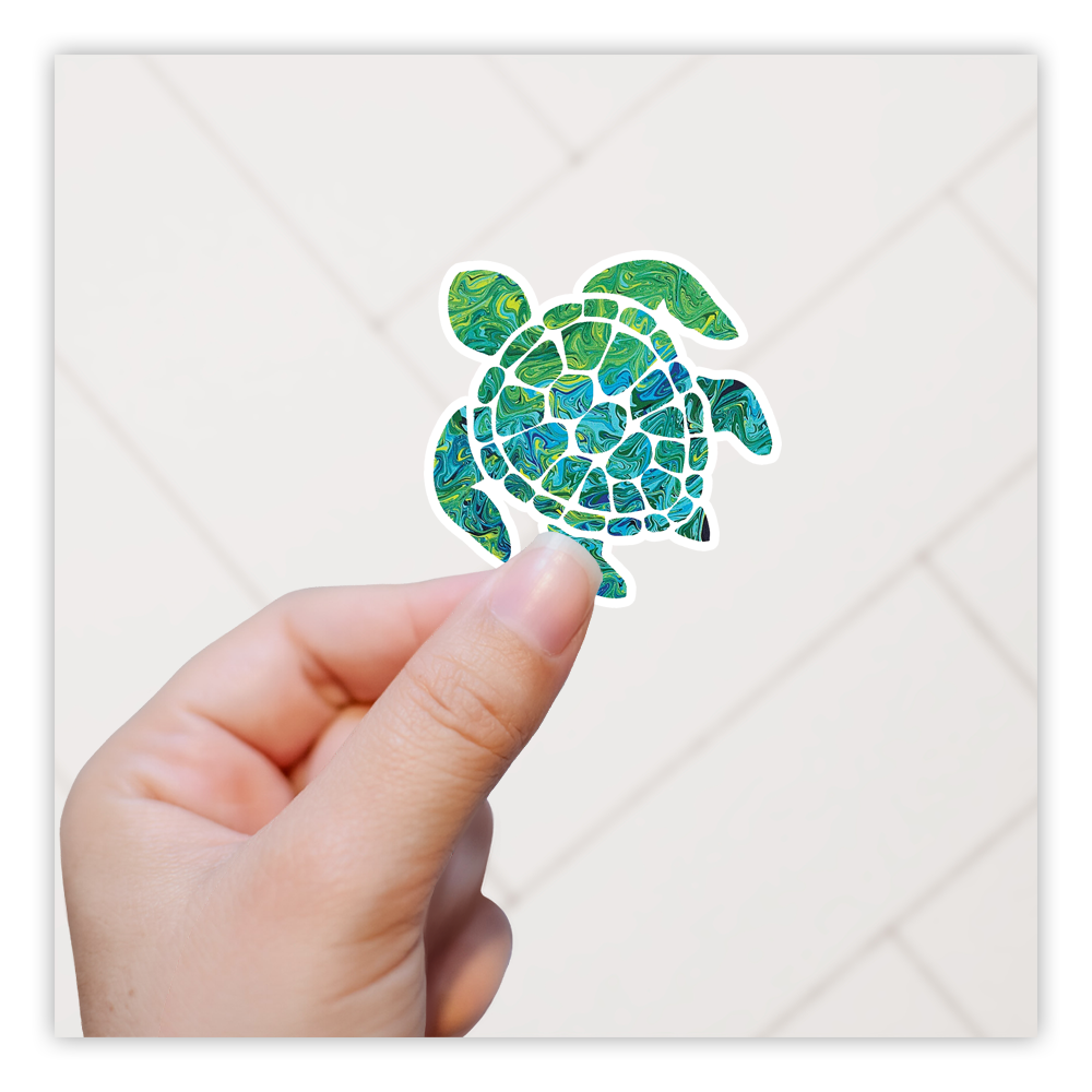 Tie Dyed Sea Turtle Die Cut Sticker (1445)