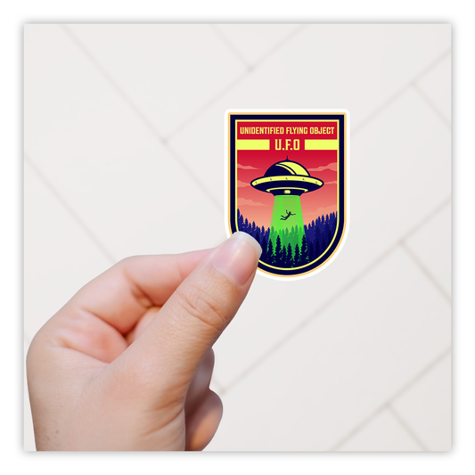 UFOs Badge Die Cut Sticker