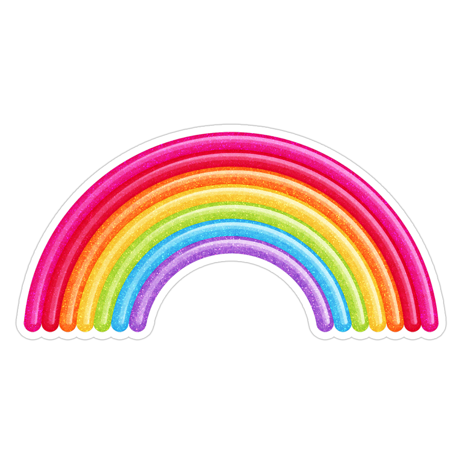 Glittery Rainbow Die Cut Sticker (1462)