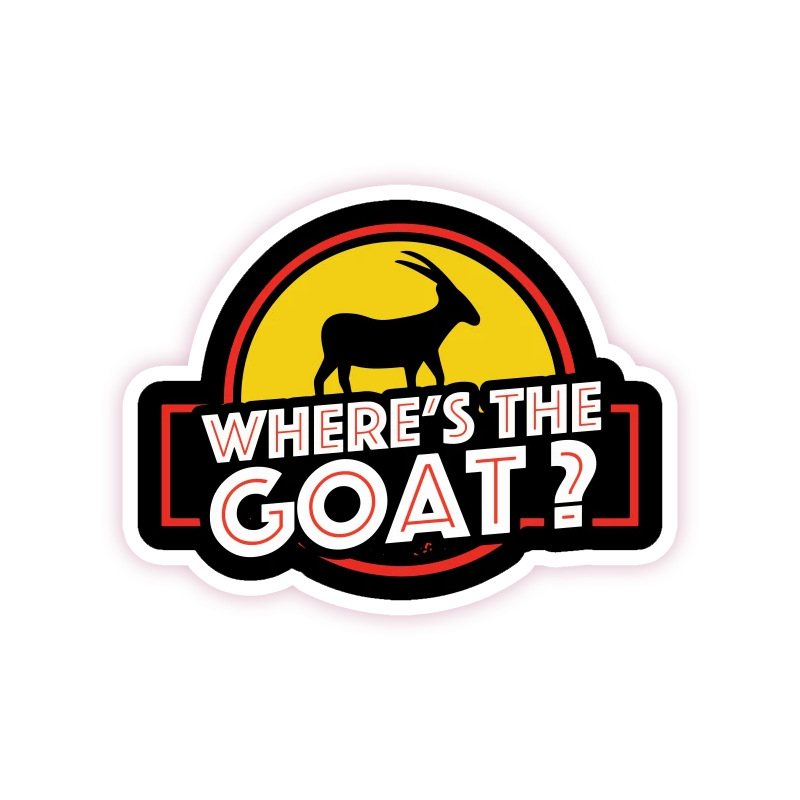 Jurassic Park Where's The Goat Die Cut Sticker (1506)