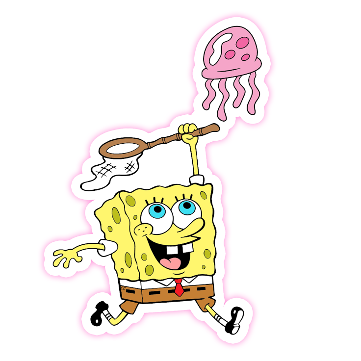 SpongeBob SquarePants Jellyfish Die Cut Sticker (1514)