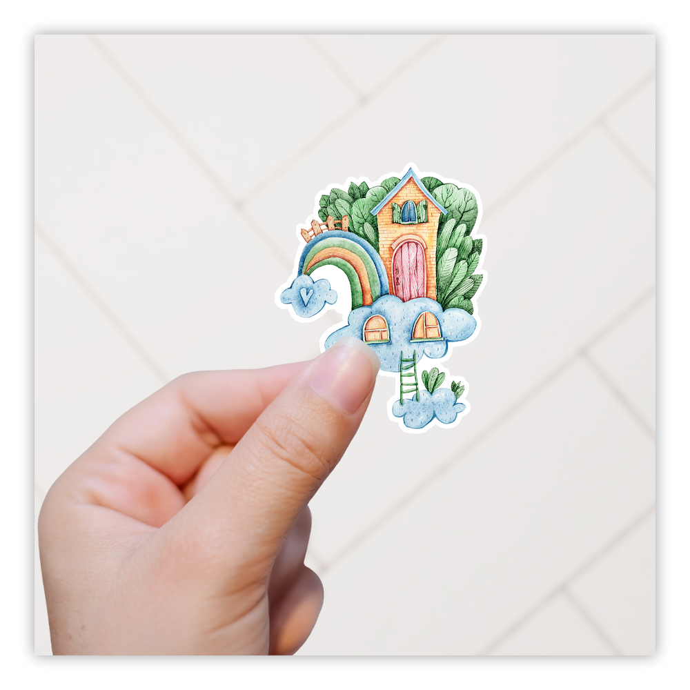 Rainbow Fantasy House Die Cut Sticker (1518)