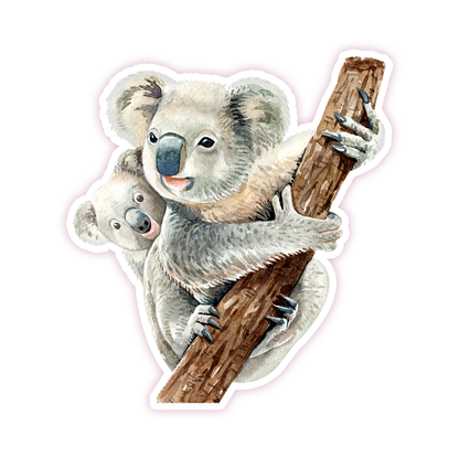 Koala Bear Mom & Baby Die Cut Sticker (1519)