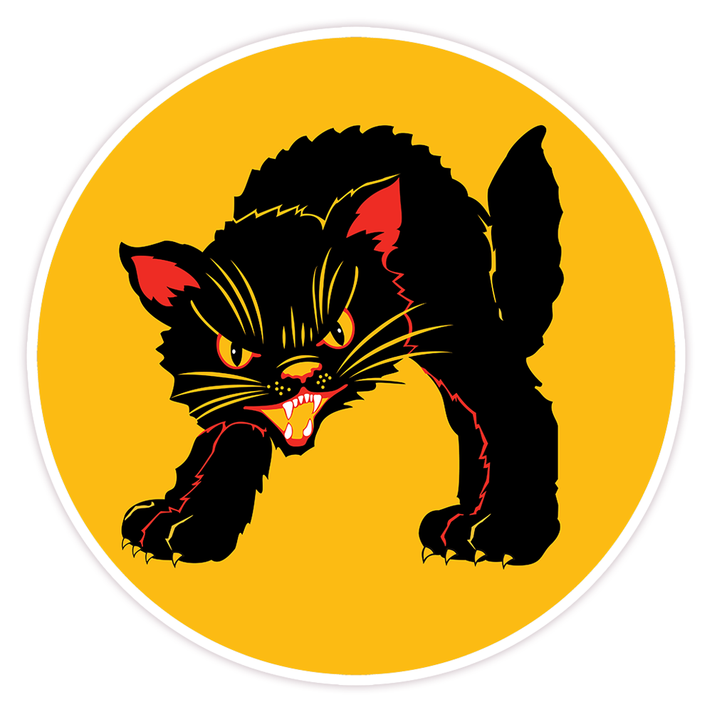 Halloween Black Cat Die Cut Sticker (158)