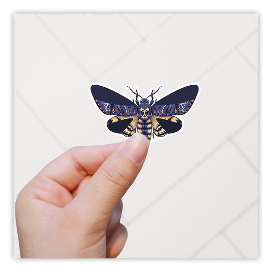Blue & Yellow Moth Die Cut Sticker (160)