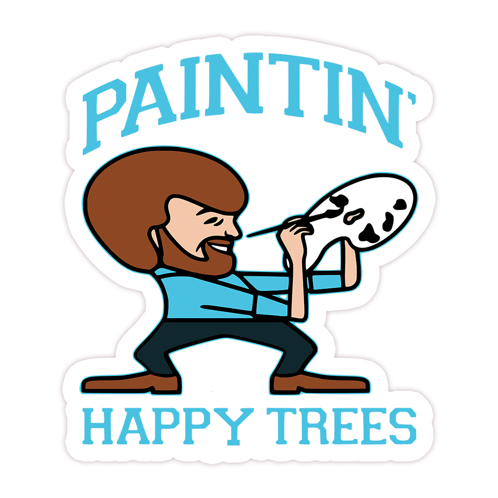 Bob Ross Painting Happy Trees Die Cut Sticker (164)