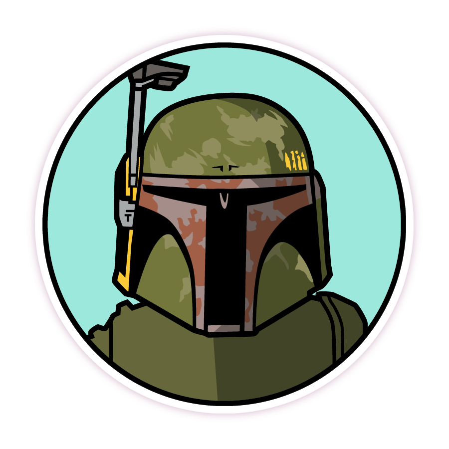 Star Wars Boba Fett Die Cut-plakker (165)