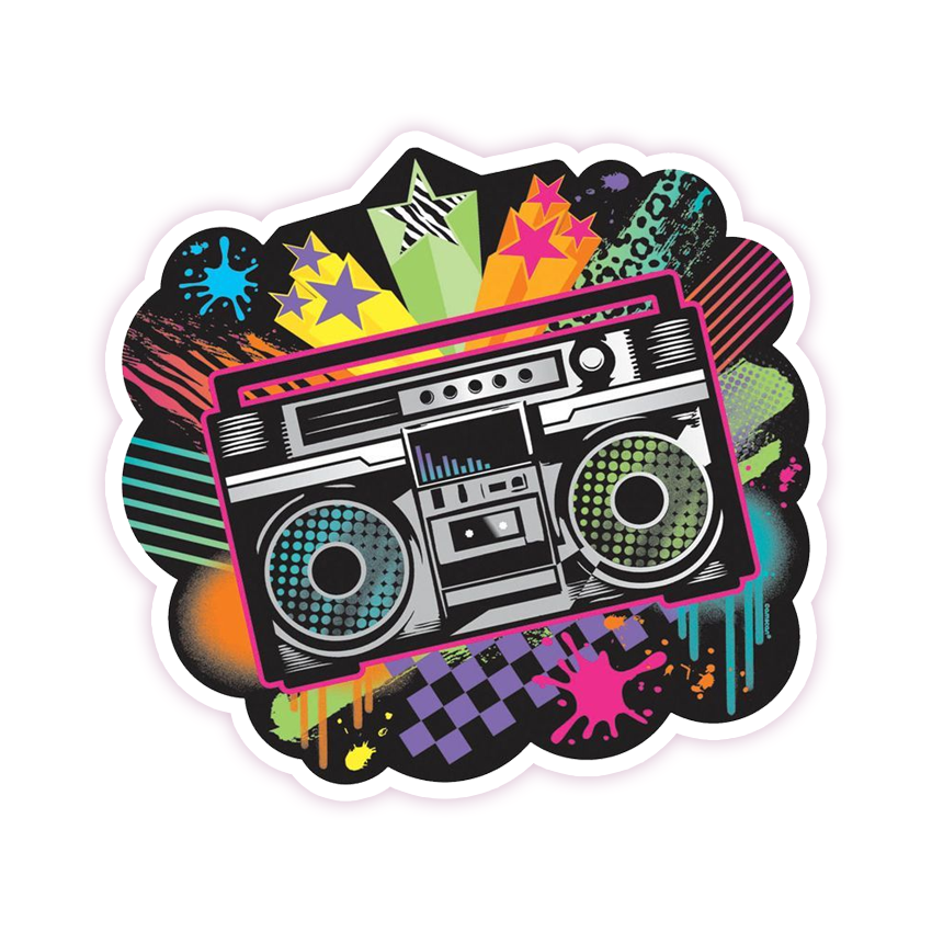 1980s Boombox Die Cut Sticker (172)