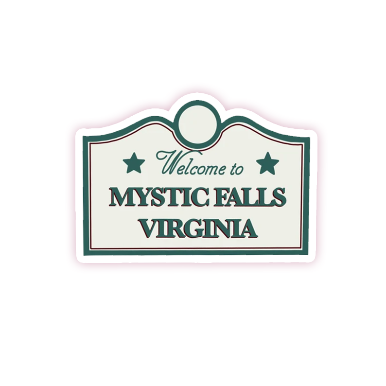 Vampire Diaries Mystic Falls Sign Die Cut Sticker (180)