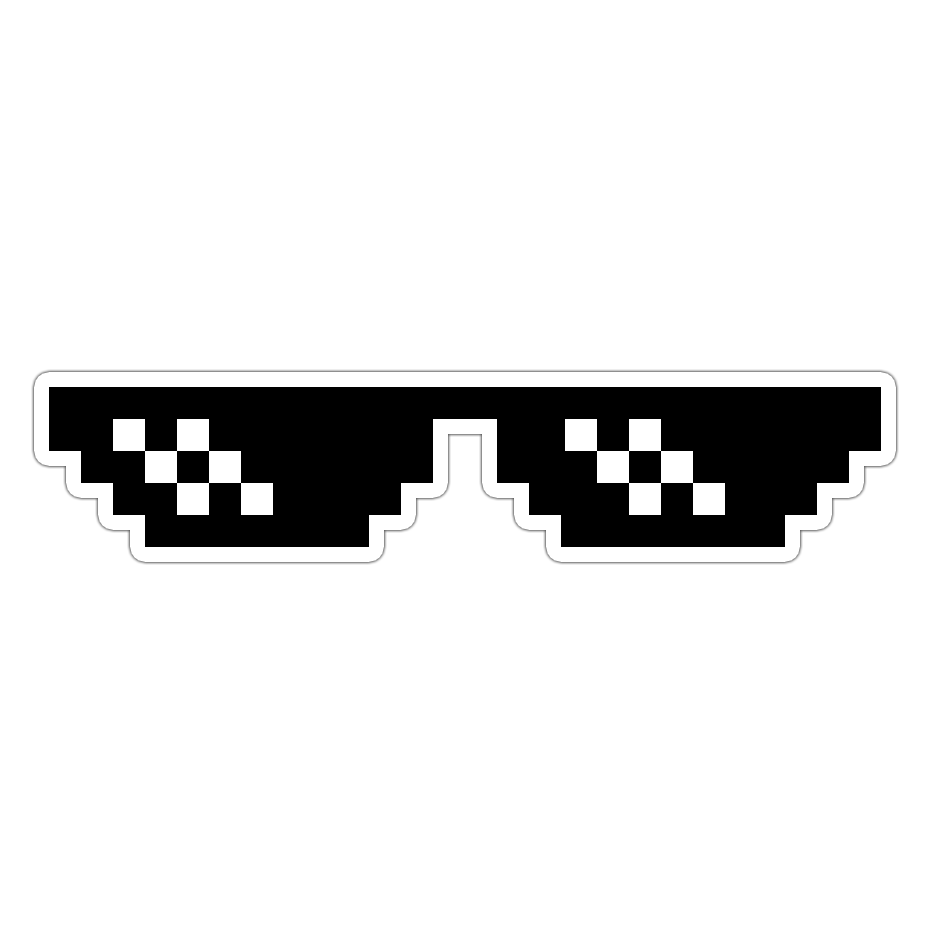 Pixel Sunglasses Die Cut Sticker (1859)