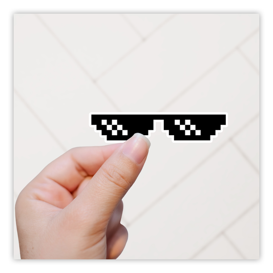 Pixel Sunglasses Die Cut Sticker (1859)