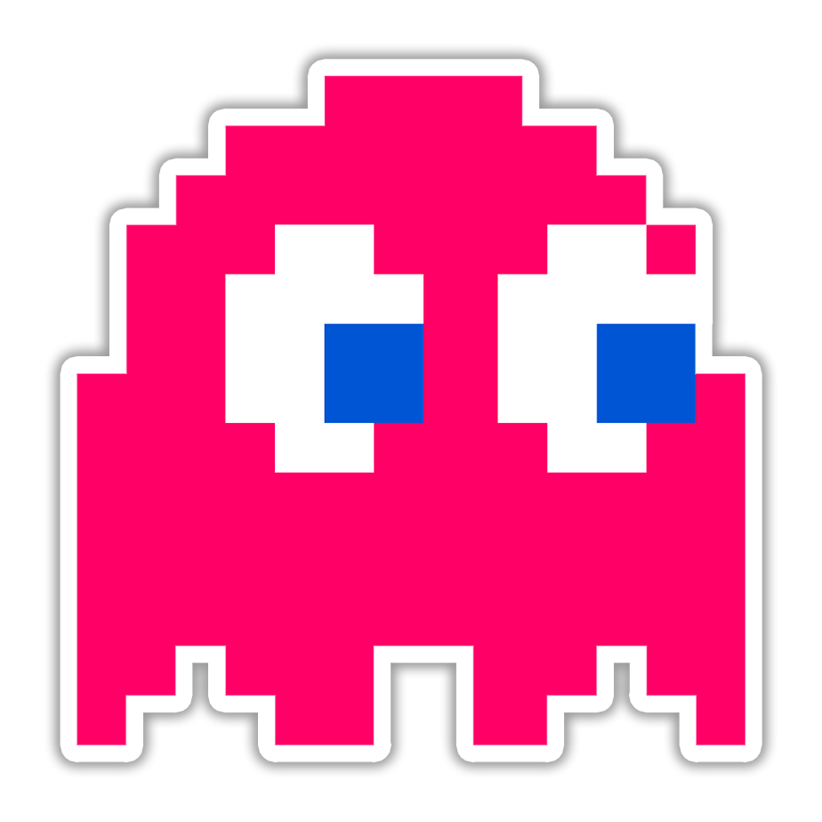 Pac-Man Pinky Ghost Die Cut Sticker (1861)