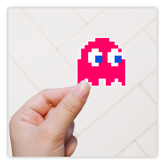 Pac-Man Pinky Ghost Die Cut Sticker