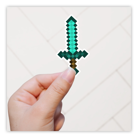 Minecraft Diamond Sword Die Cut Sticker