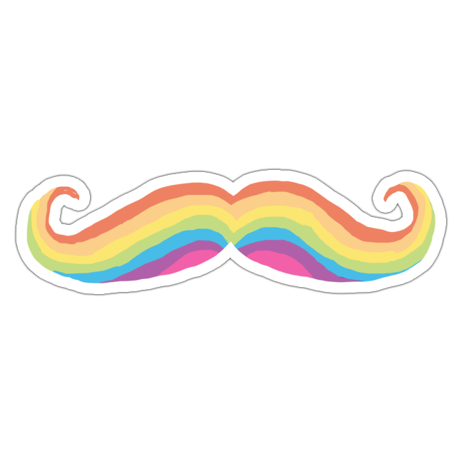 Rainbow Handlebar Snor Die Cut Sticker (1869)