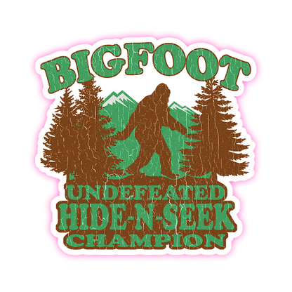 Bigfoot Hide and Seek Champion Die Cut Sticker (1890)
