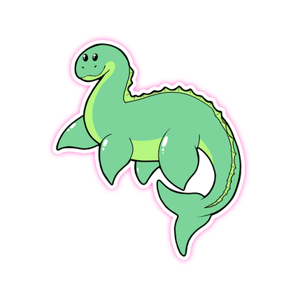 Cartoon Loch Ness Monster Nessy Die Cut Sticker (1902)