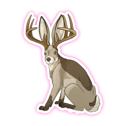 Jackalope Die Cut Sticker (1906)