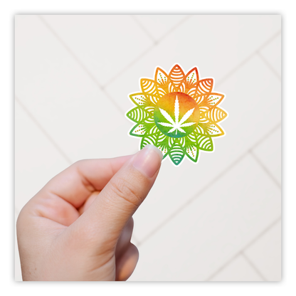 Rasta Marijuana Leaf Mandala Die Cut Sticker (1911)