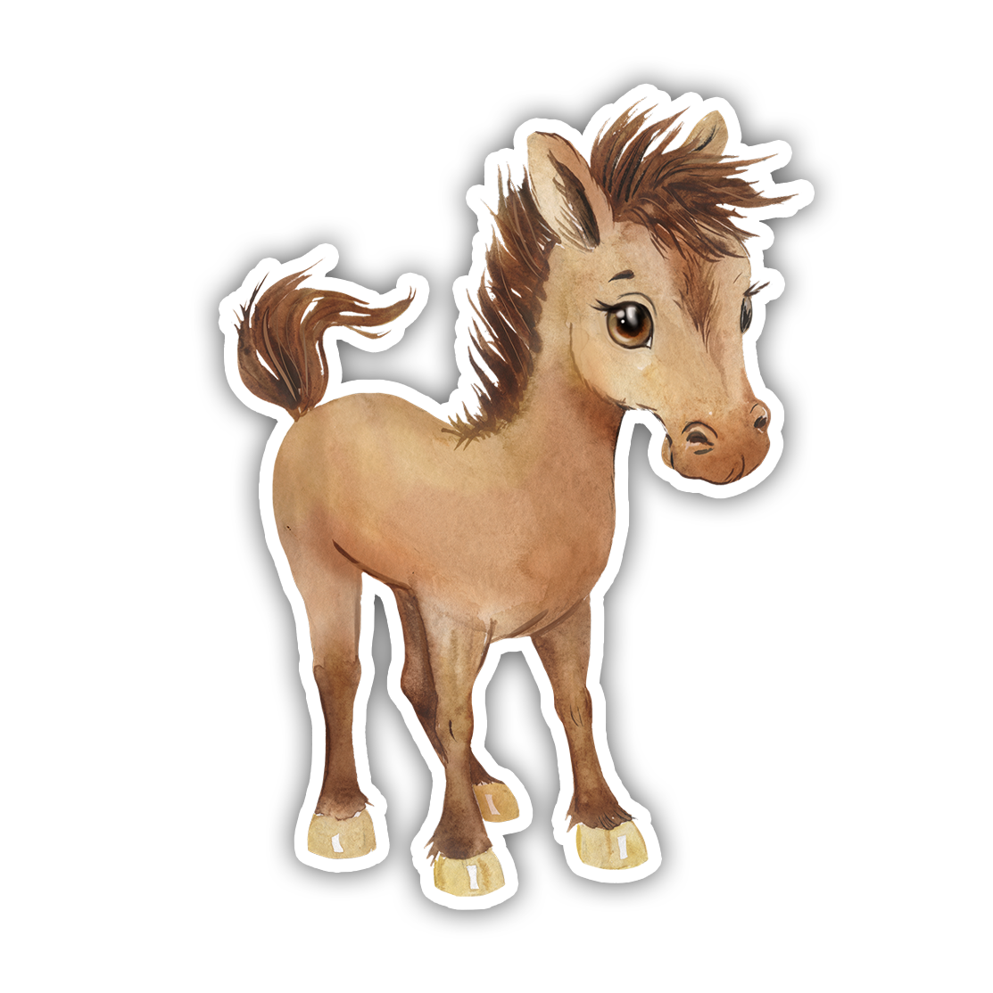 Cute Pony Horse Die Cut Sticker (1912)