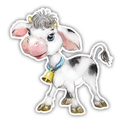 Cow with Bell Die Cut Sticker (1914)
