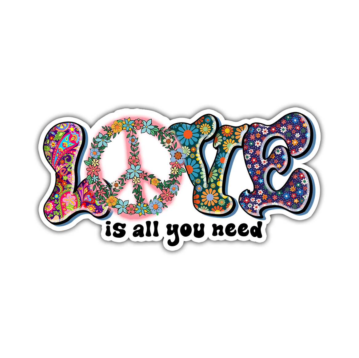 Hippie Love Is All You Need Die Cut Sticker (1919)