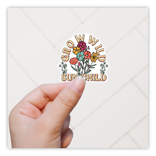 Grow Wild Sun Child Wild Flowers Die Cut Sticker (1923)