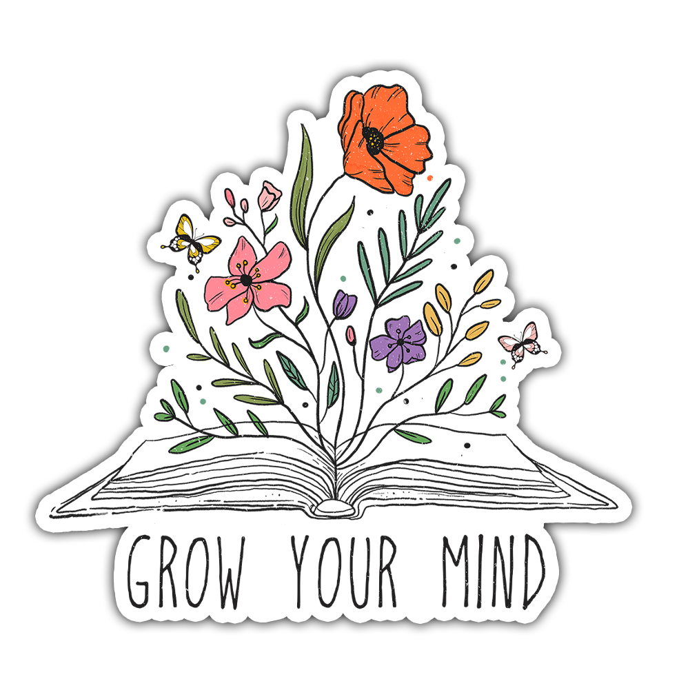 Grow Your Mind Book Wild Flowers Die Cut Sticker (1933)