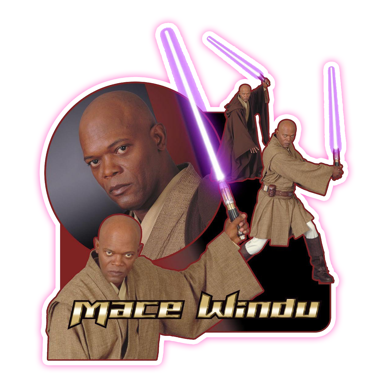 Star Wars Mace Windu Die Cut Sticker (1945)