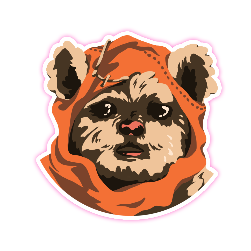 Star Wars Ewok Wicket Die Cut Sticker (1965)