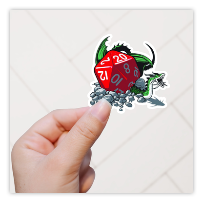 D&amp;D 20-sydige Die Dragon Die Cut Sticker (1983)