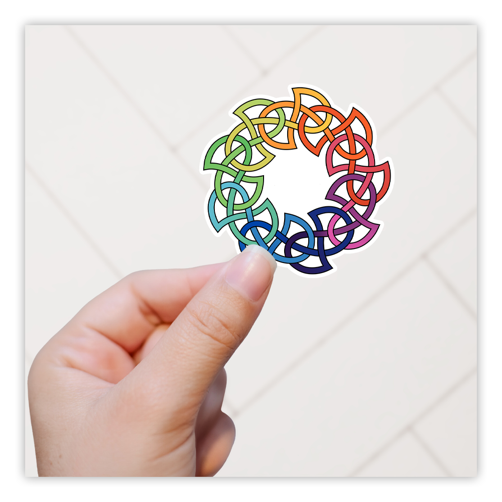 Rainbow Celtic Knot Ring Die Cut Sticker (2005)