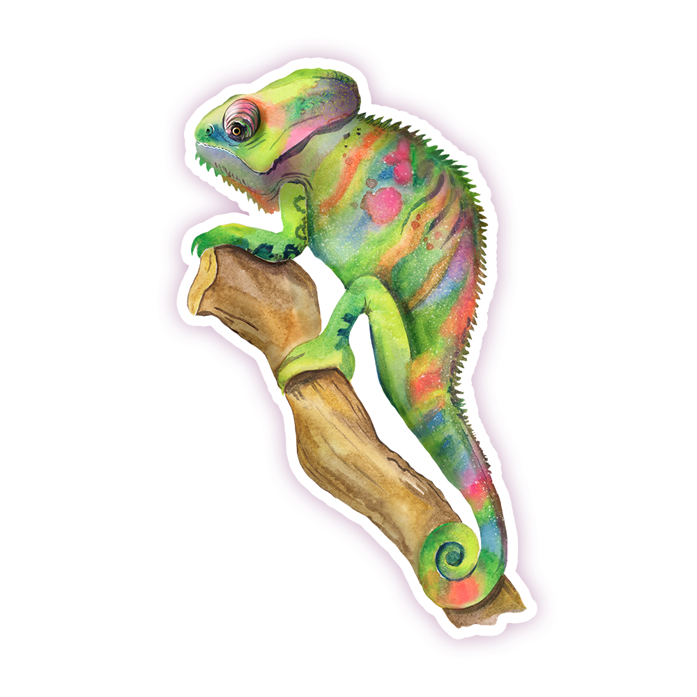 Chameleon Die Cut Sticker (201)