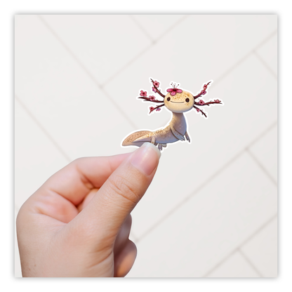 Flowery Axolotl Die Cut Sticker (2013)