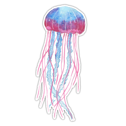 Watercolor Jellyfish Die Cut Sticker (2055)