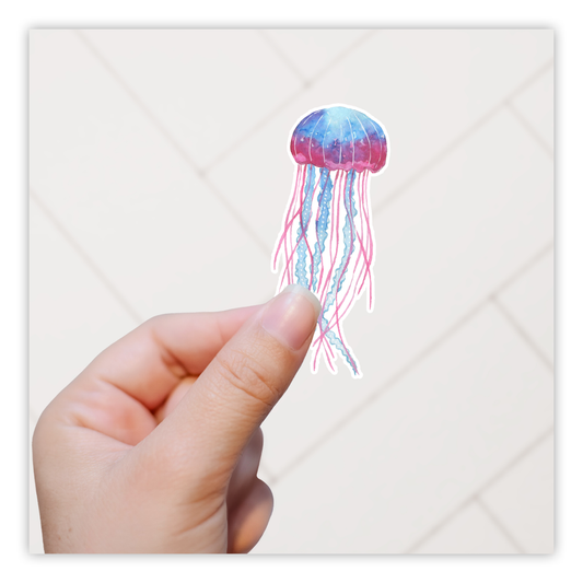 Watercolor Jellyfish Die Cut Sticker (2055)