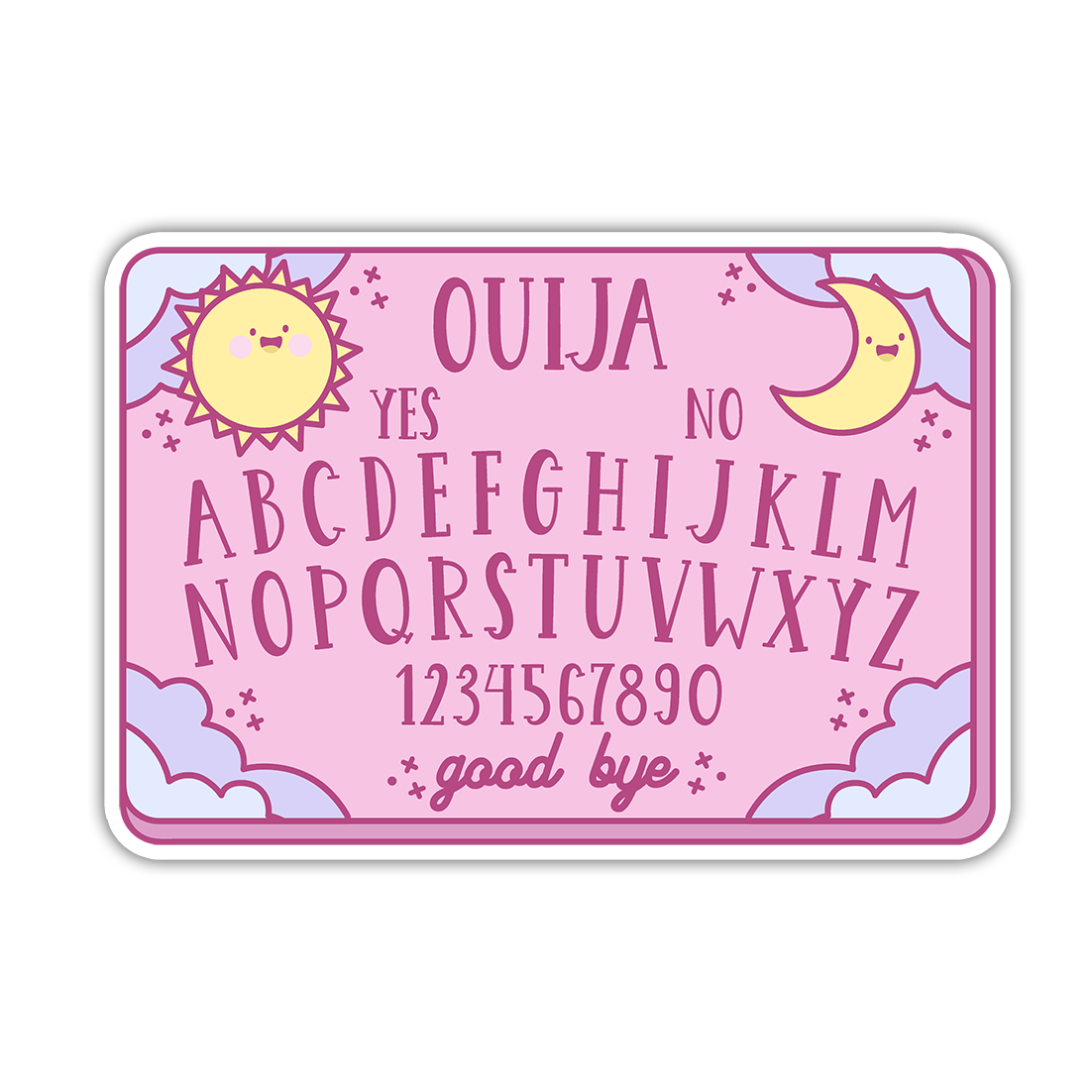 Pink Kawaii Ouija Board Die Cut Sticker (2068)