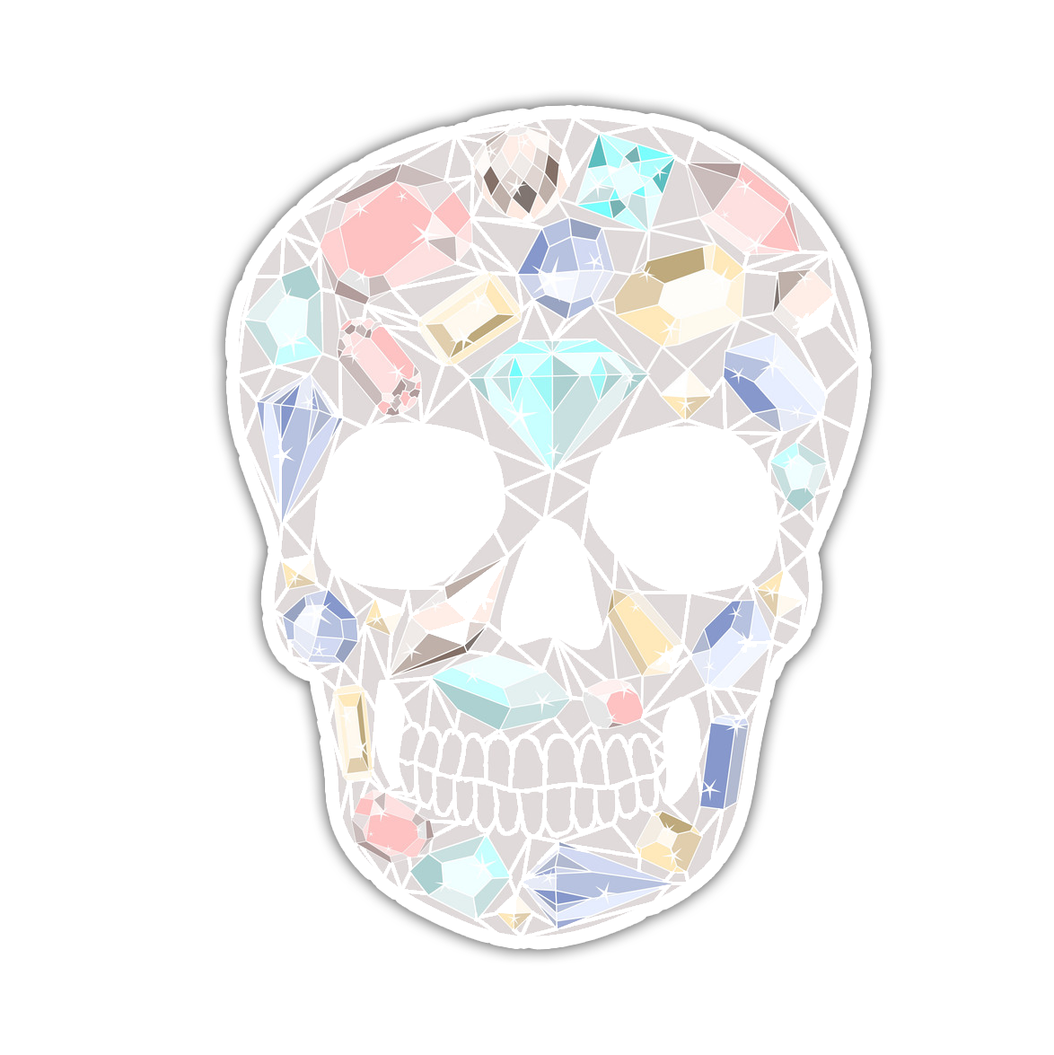 Crystal Skull Die Cut Sticker (2072)