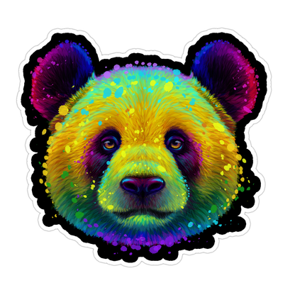 Rainbow Panda Bear Die Cut Sticker (2075)