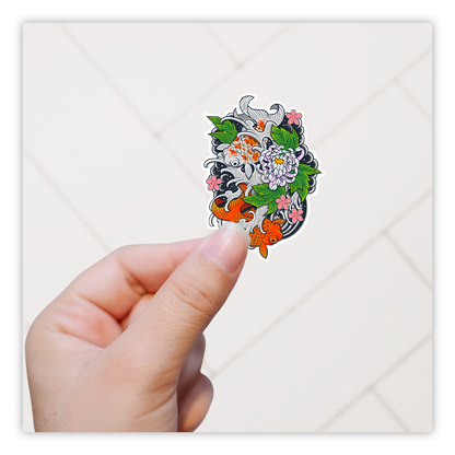 Japanese Koi Fish Tattoo Art Die Cut Sticker (2076)