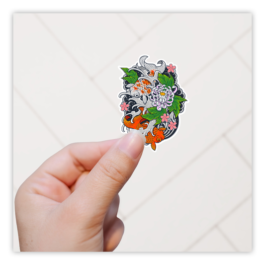 Japanese Koi Fish Tattoo Art Die Cut Sticker (2076)